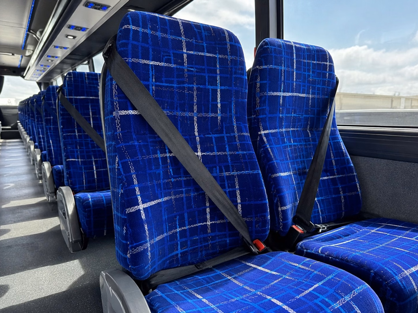 56 passenger charter bus inside