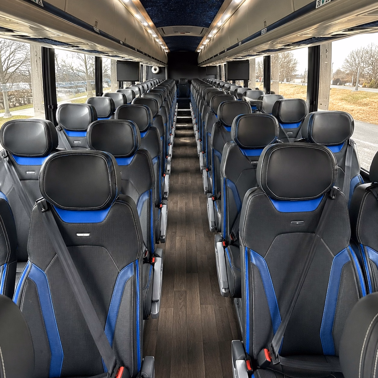 lawrence charter bus interior