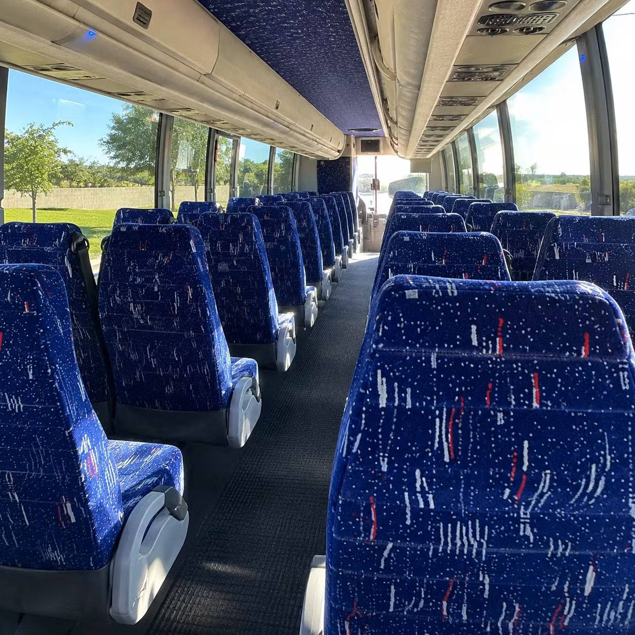 lawrence charter bus rental interior